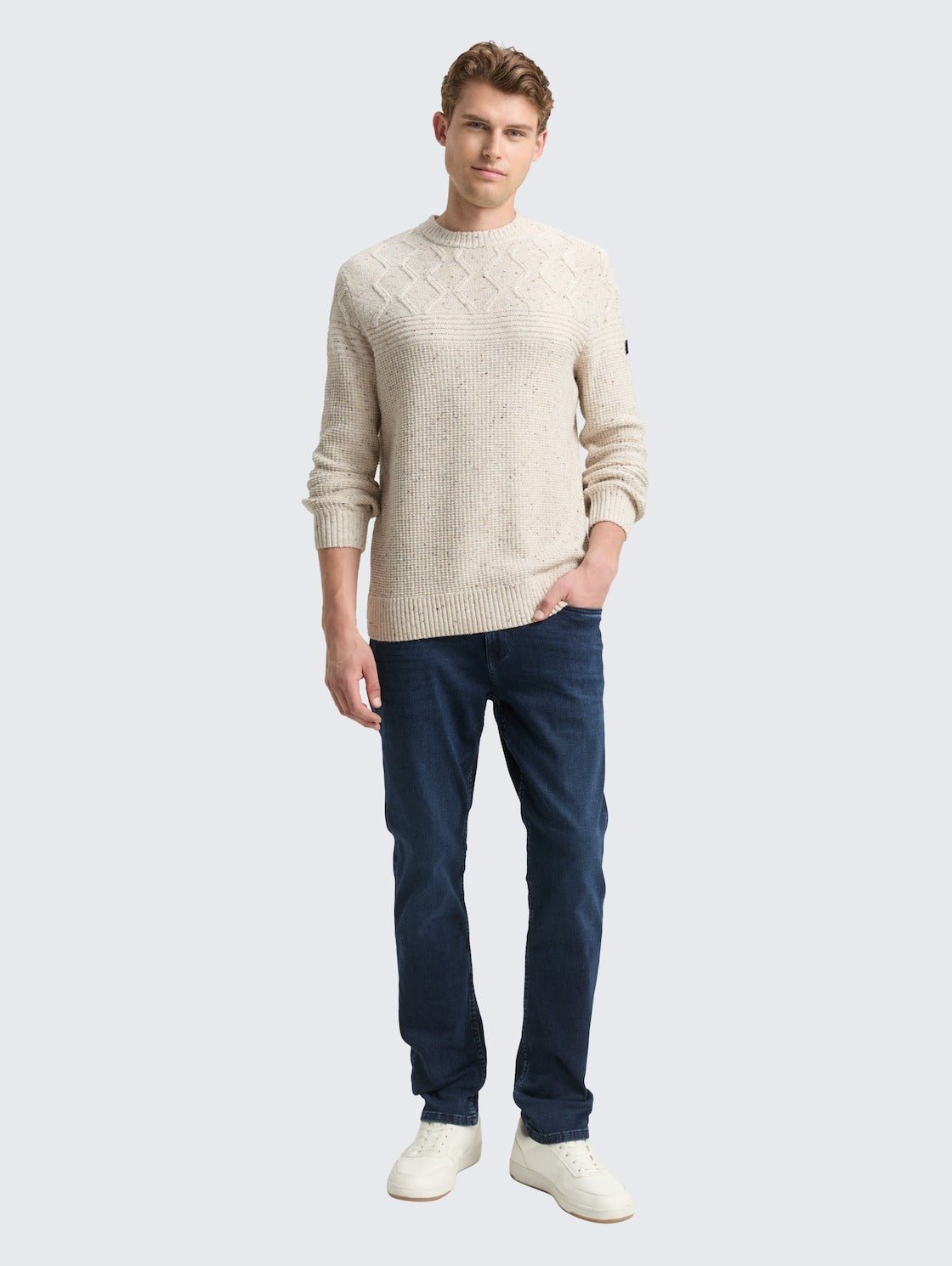 TOM TAILOR - Knitted jumper with mixed textures - 1048740 - Boutique Bubbles