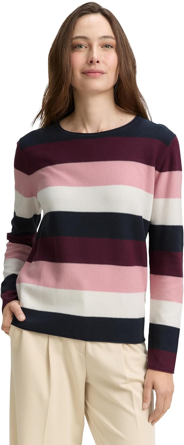 TOM TAILOR - Knitted jumper with round neckline - 1042952 - Boutique Bubbles