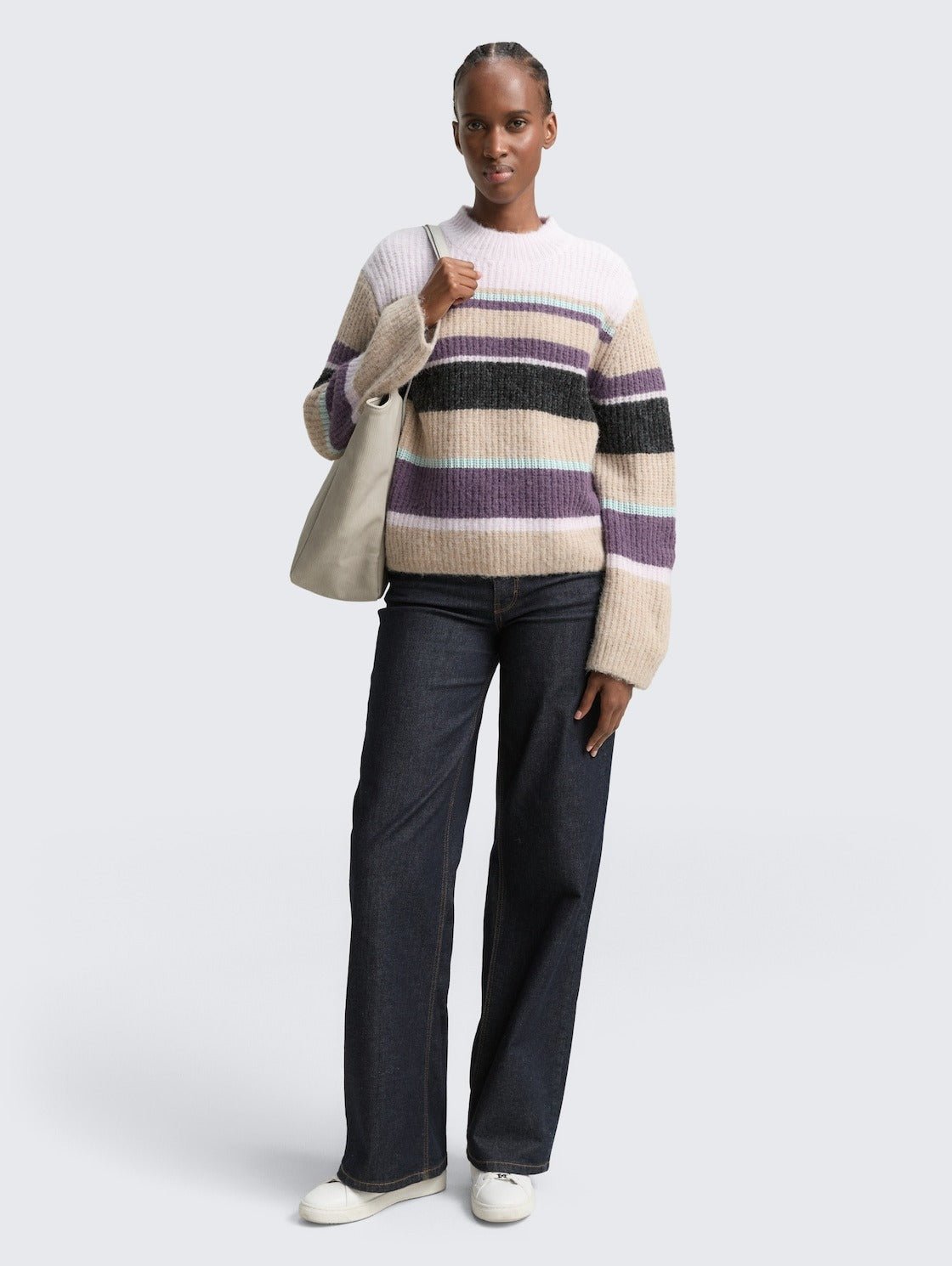 TOM TAILOR - Relaxed fit knitted jumper with striped pattern - 1049075 - Boutique Bubbles