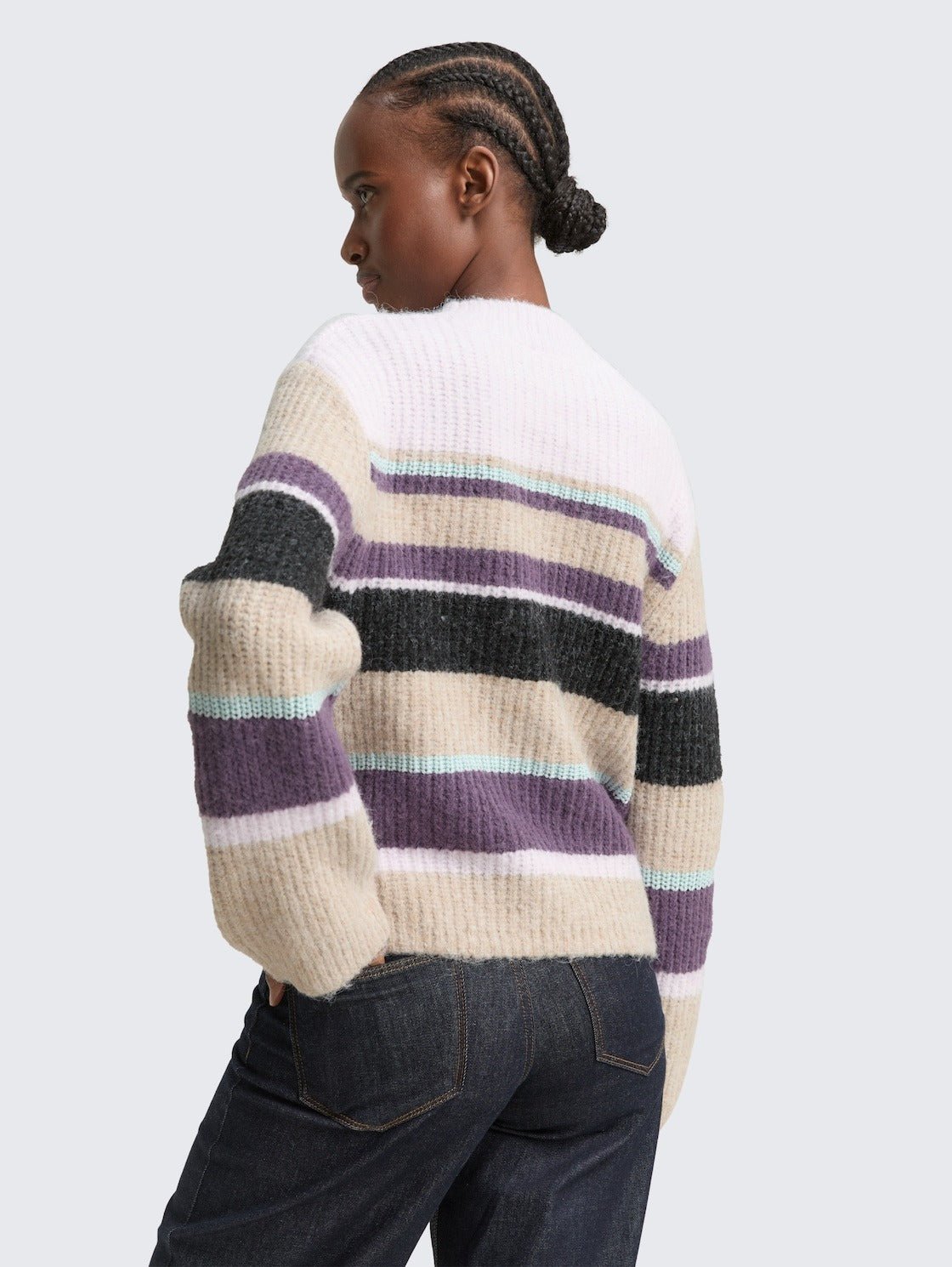 TOM TAILOR - Relaxed fit knitted jumper with striped pattern - 1049075 - Boutique Bubbles