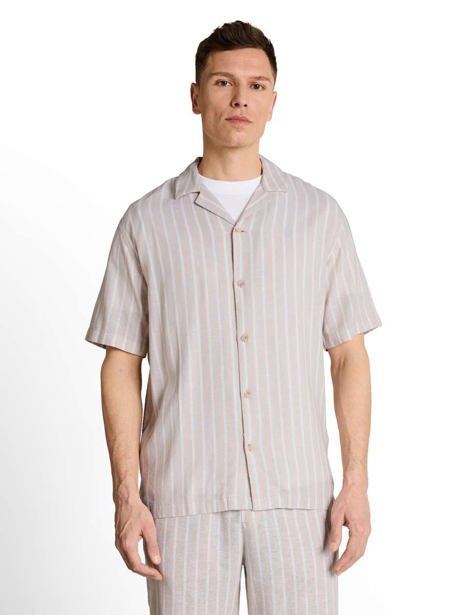 TOM TAILOR - Relaxed Striped Viscose Linen Shirt - 1049646 - Boutique Bubbles
