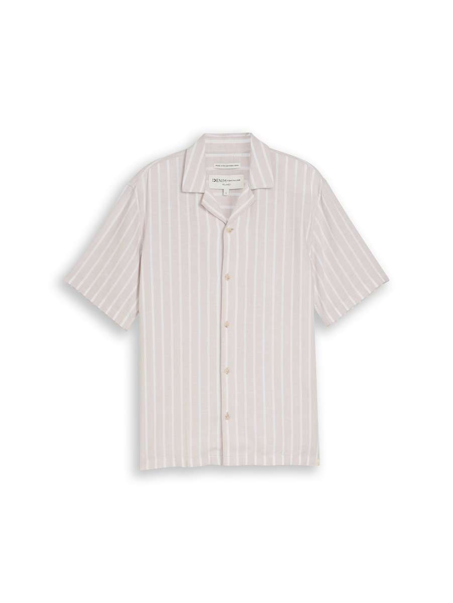 TOM TAILOR - Relaxed Striped Viscose Linen Shirt - 1049646 - Boutique Bubbles