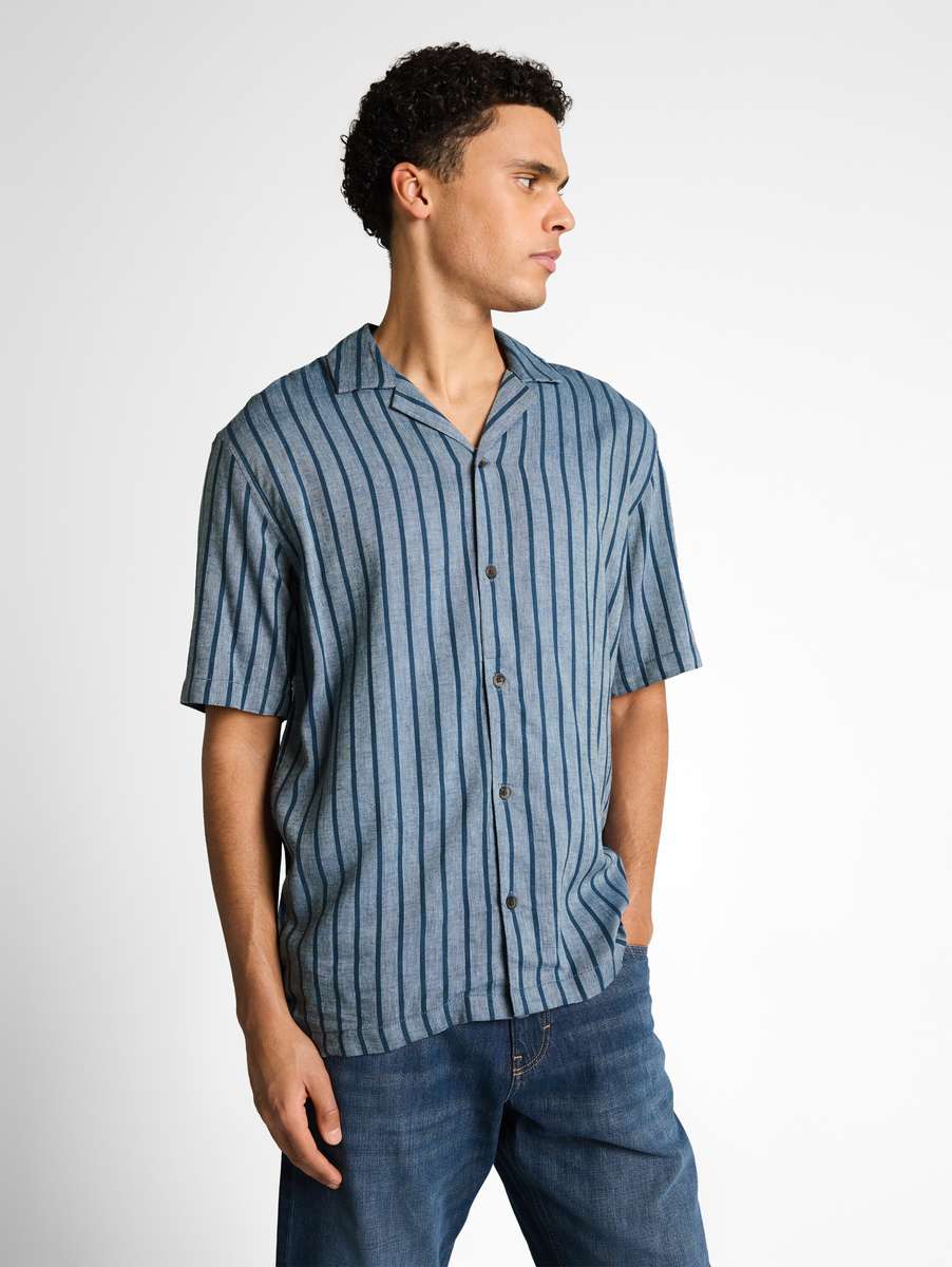 TOM TAILOR - Relaxed Striped Viscose Linen Shirt - 1049646 - Boutique Bubbles