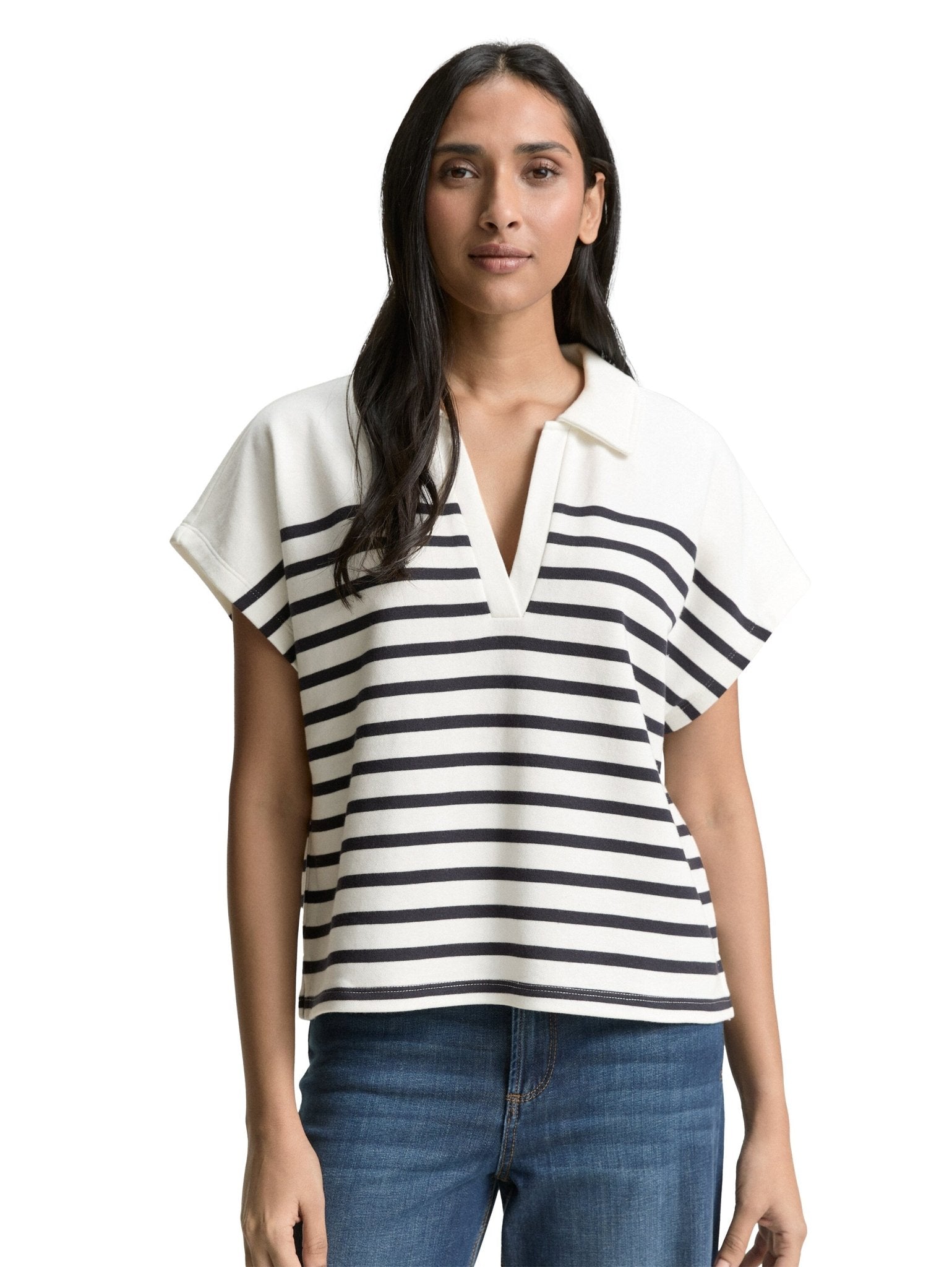 TOM TAILOR - Sweatshirt striped polo - 1046468 - Boutique Bubbles