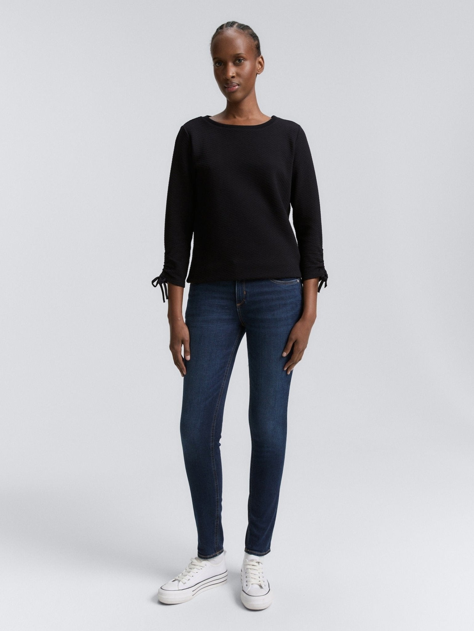 TOM TAILOR - Sweatshirt with gathered sleeves - 1047227 - Boutique Bubbles