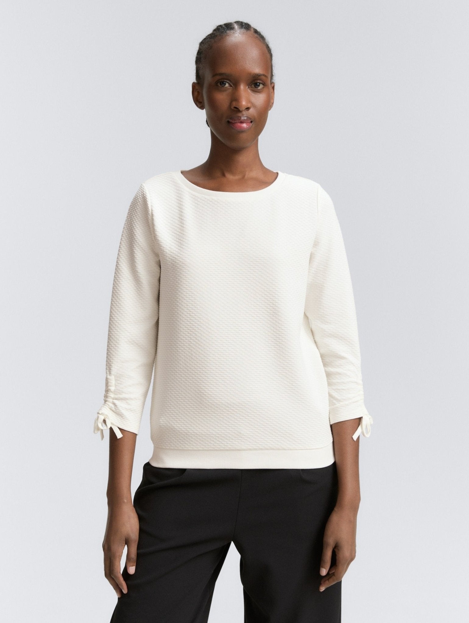 TOM TAILOR - Sweatshirt with gathered sleeves - 1047227 - Boutique Bubbles