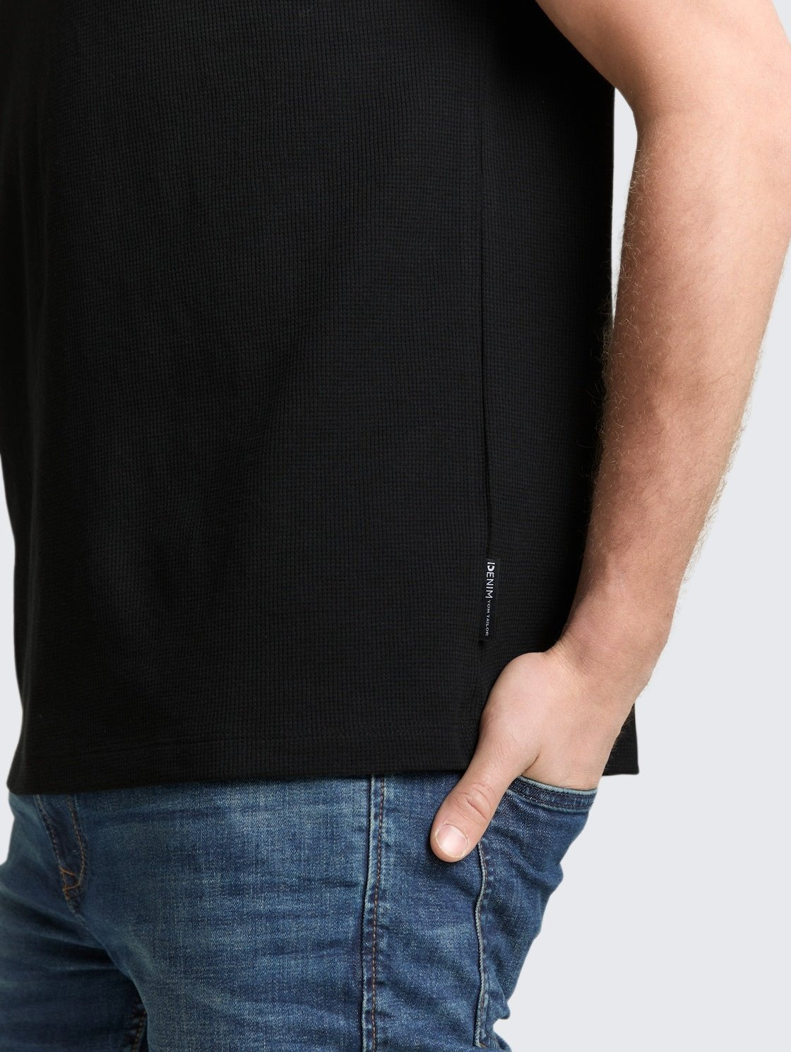 TOM TAILOR - T-shirt with waffle texture - 1050352 - Boutique Bubbles