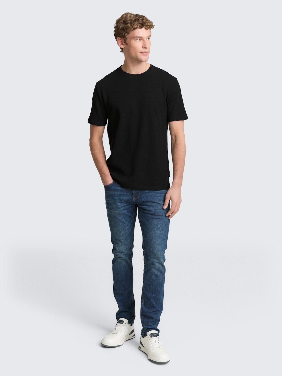 TOM TAILOR - T-shirt with waffle texture - 1050352 - Boutique Bubbles