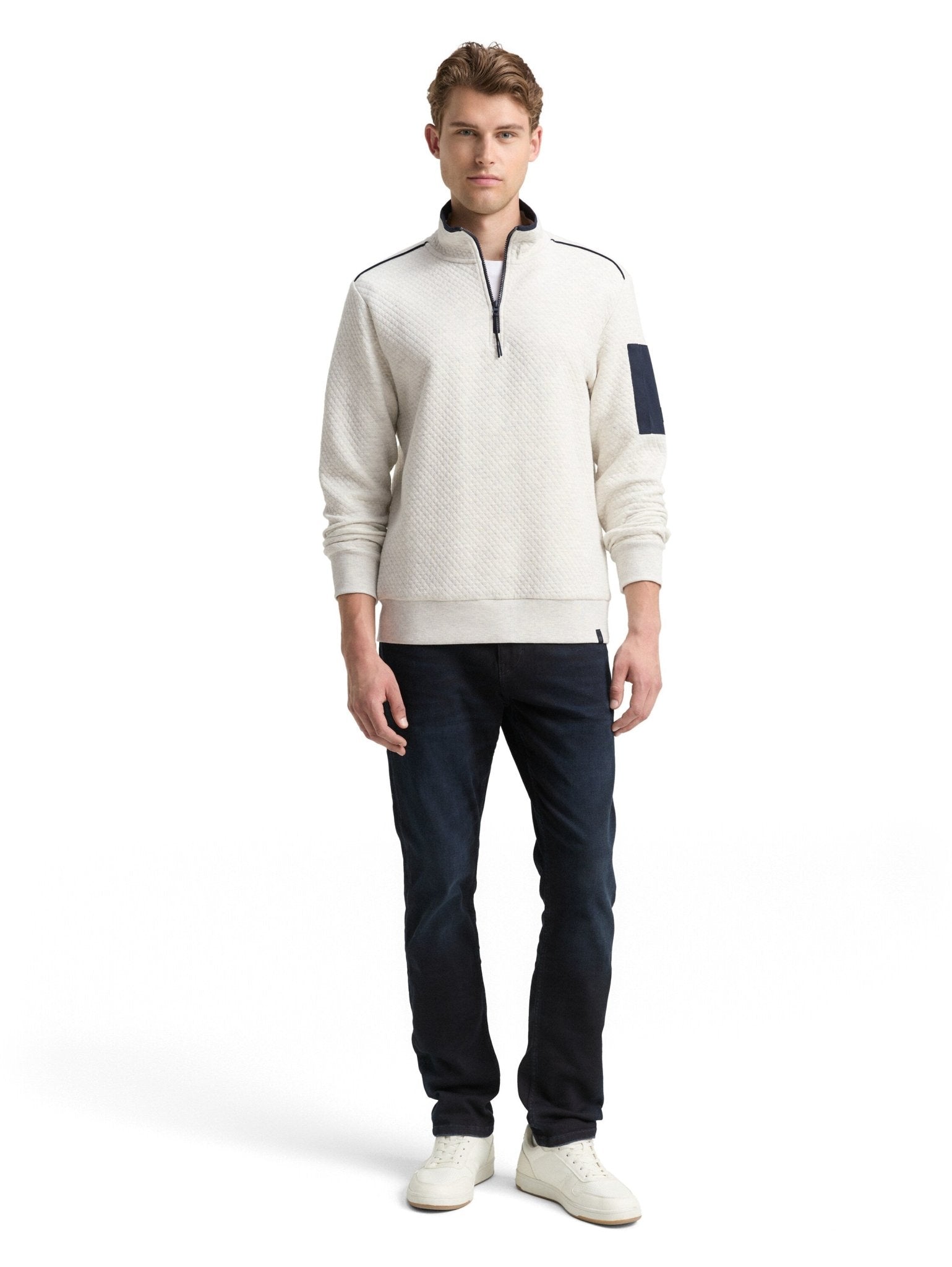 TOM TAILOR - Troyer sweatshirt with sleeve pocket - 1048594 - Boutique Bubbles