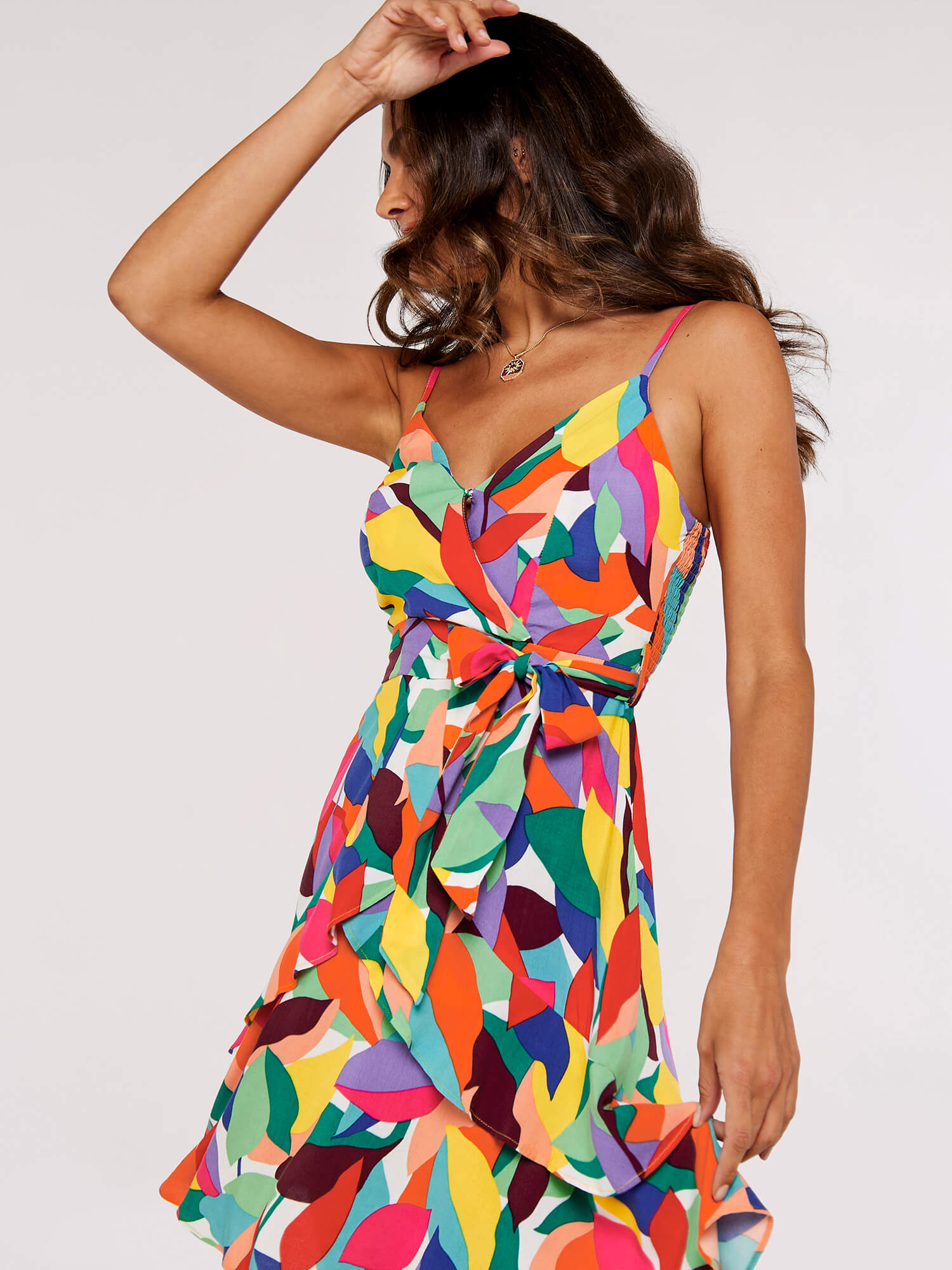 APRICOT - Colourblock Leaf Cami Dress - 714373 - Boutique Bubbles