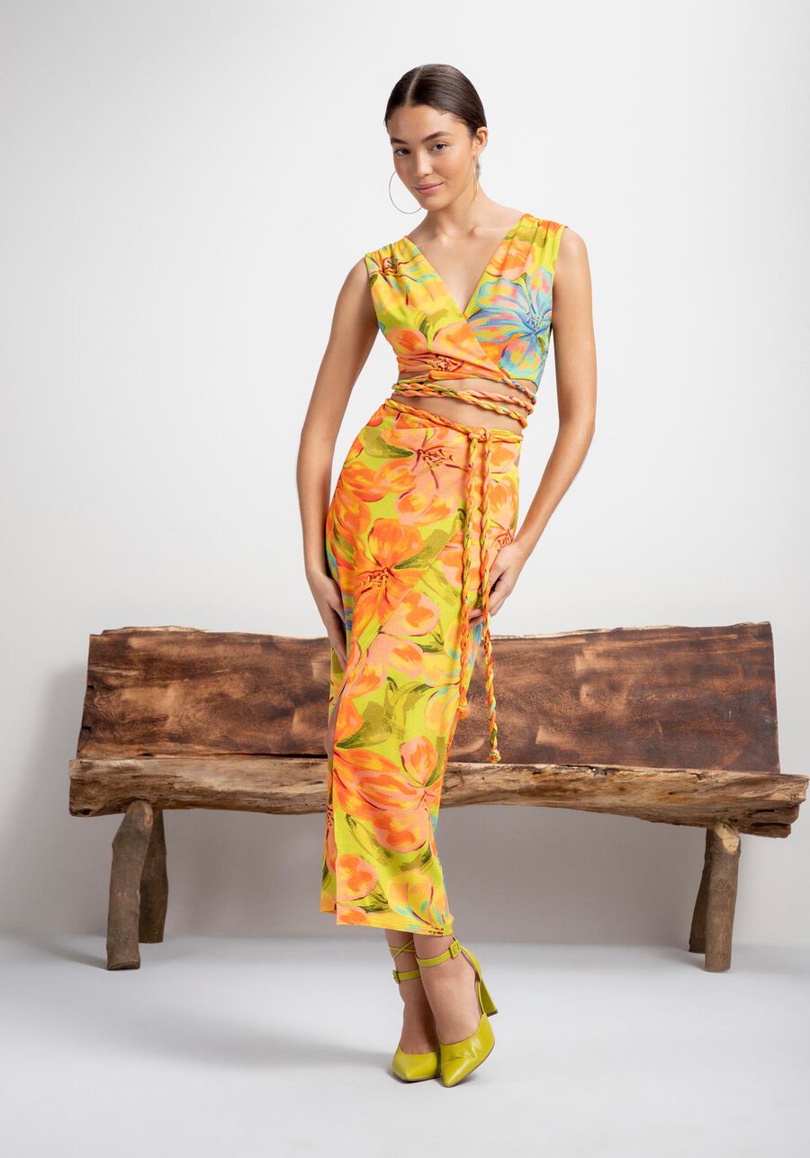 LEZ A LEZ - Cropped Knit Blouse With Braided Ties - 8133L - Boutique Bubbles