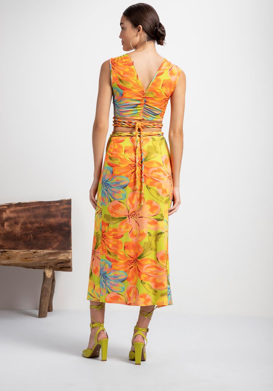 LEZ A LEZ - Cropped Knit Blouse With Braided Ties - 8133L - Boutique Bubbles