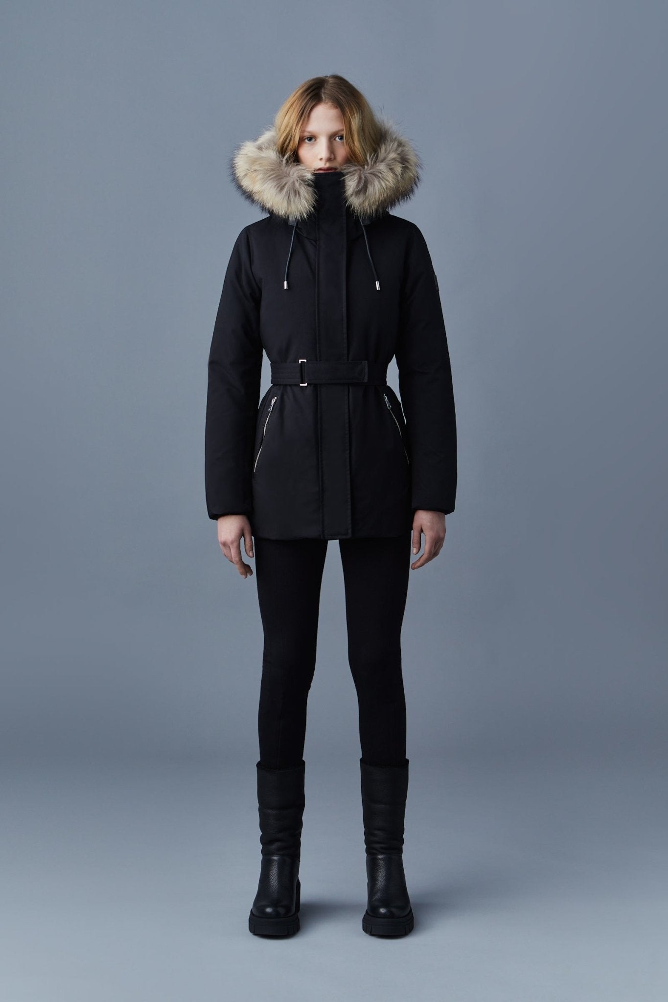 MACKAGE JENI-F - Down parka with removable bib and natural fur - Boutique Bubbles