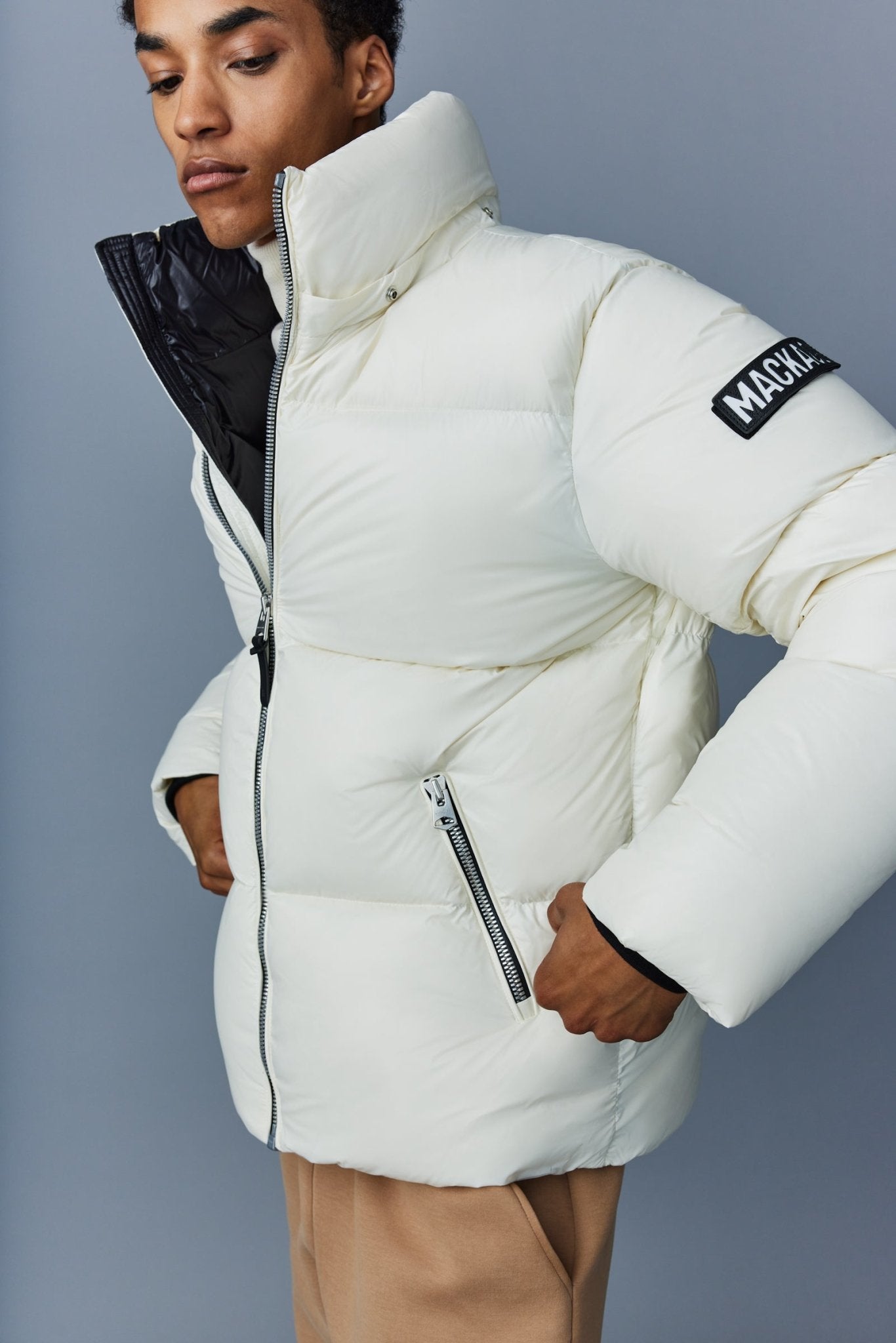 MACKAGE KENT-Z lustrous light down jacket with hood - Boutique Bubbles