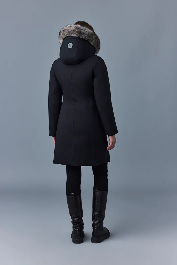 MACKAGE SHILOH-SH - 2-in-1 fitted down coat with removable bib and sheepskin - Boutique Bubbles