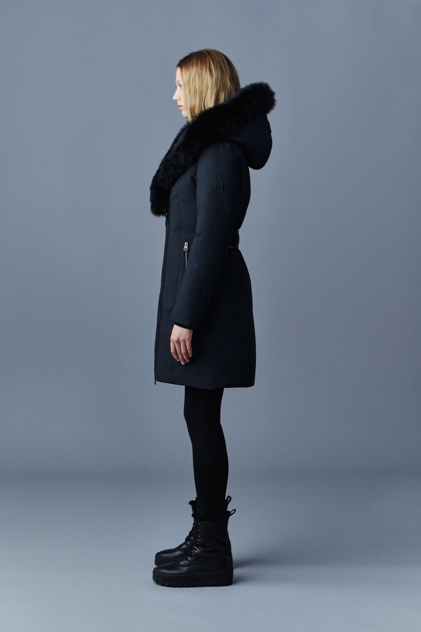 MACKAGE TRISH-BX - down coat with blue fox fur Signature Mackage Collar - Boutique Bubbles