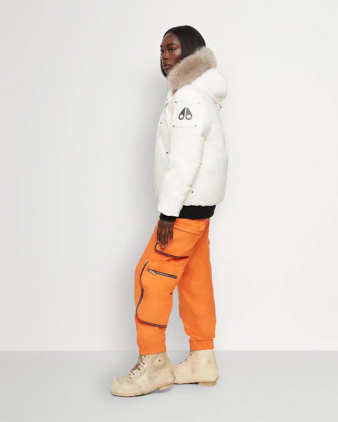 MOOSE KNUCKLES - GOLD DEBBIE BOMBER SHEARLING - M39LB002GS - Boutique Bubbles