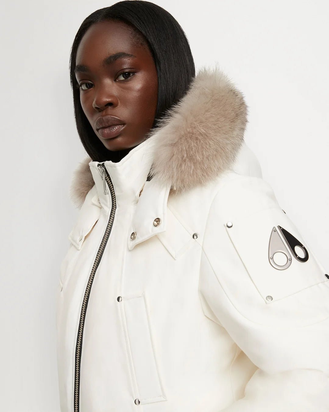 MOOSE KNUCKLES - GOLD DEBBIE BOMBER SHEARLING - M39LB002GS - Boutique Bubbles