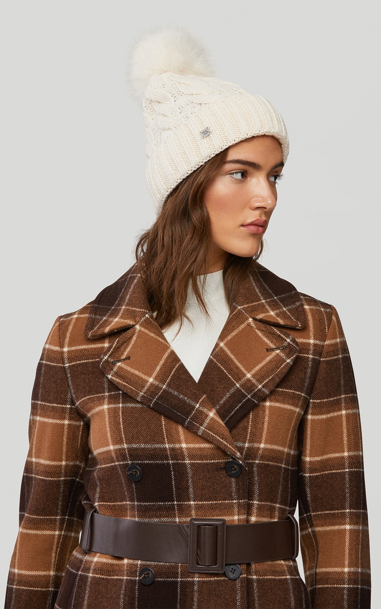 SOIA&KYO AMALIE TN - cable-knit hat with matching removable pompom - Boutique Bubbles