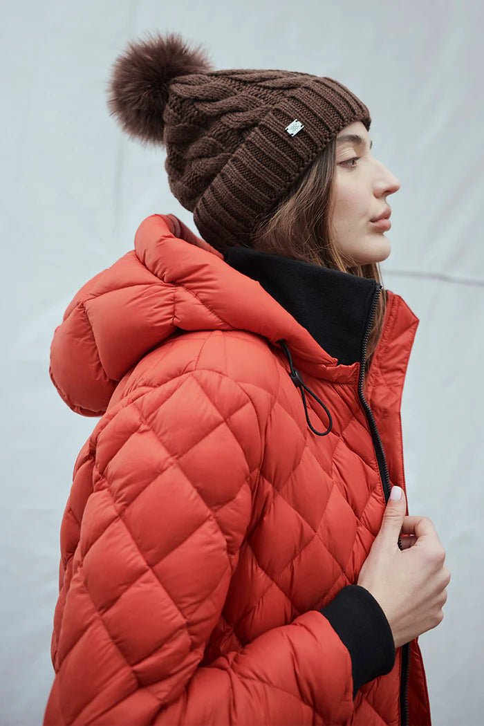 SOIA&KYO AMALIE TN - cable-knit hat with matching removable pompom - Boutique Bubbles