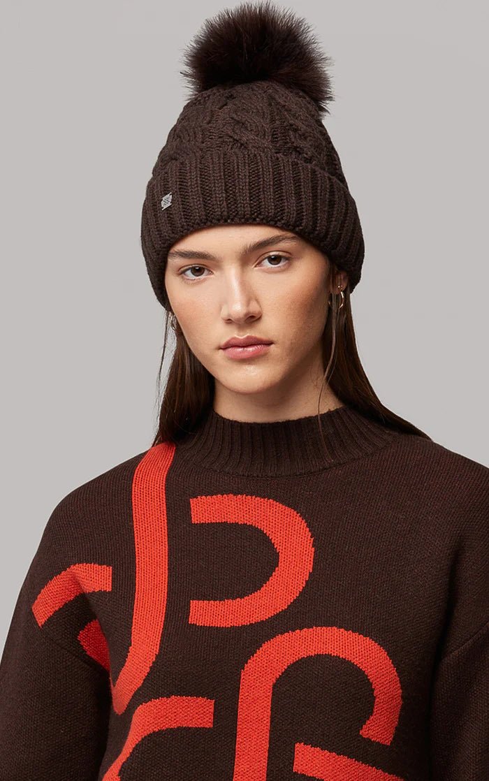 SOIA&KYO AMALIE TN - cable-knit hat with matching removable pompom - Boutique Bubbles