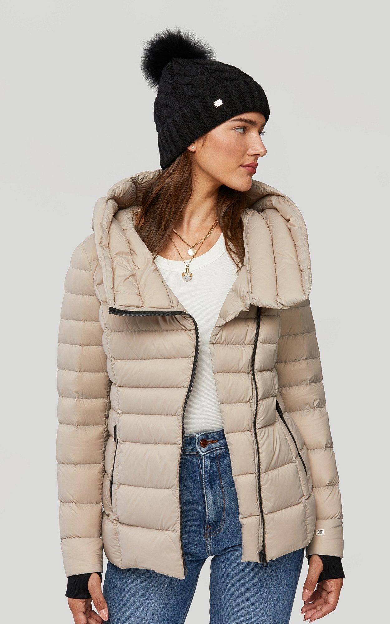 SOIA&KYO AMALIE TN - cable-knit hat with matching removable pompom - Boutique Bubbles