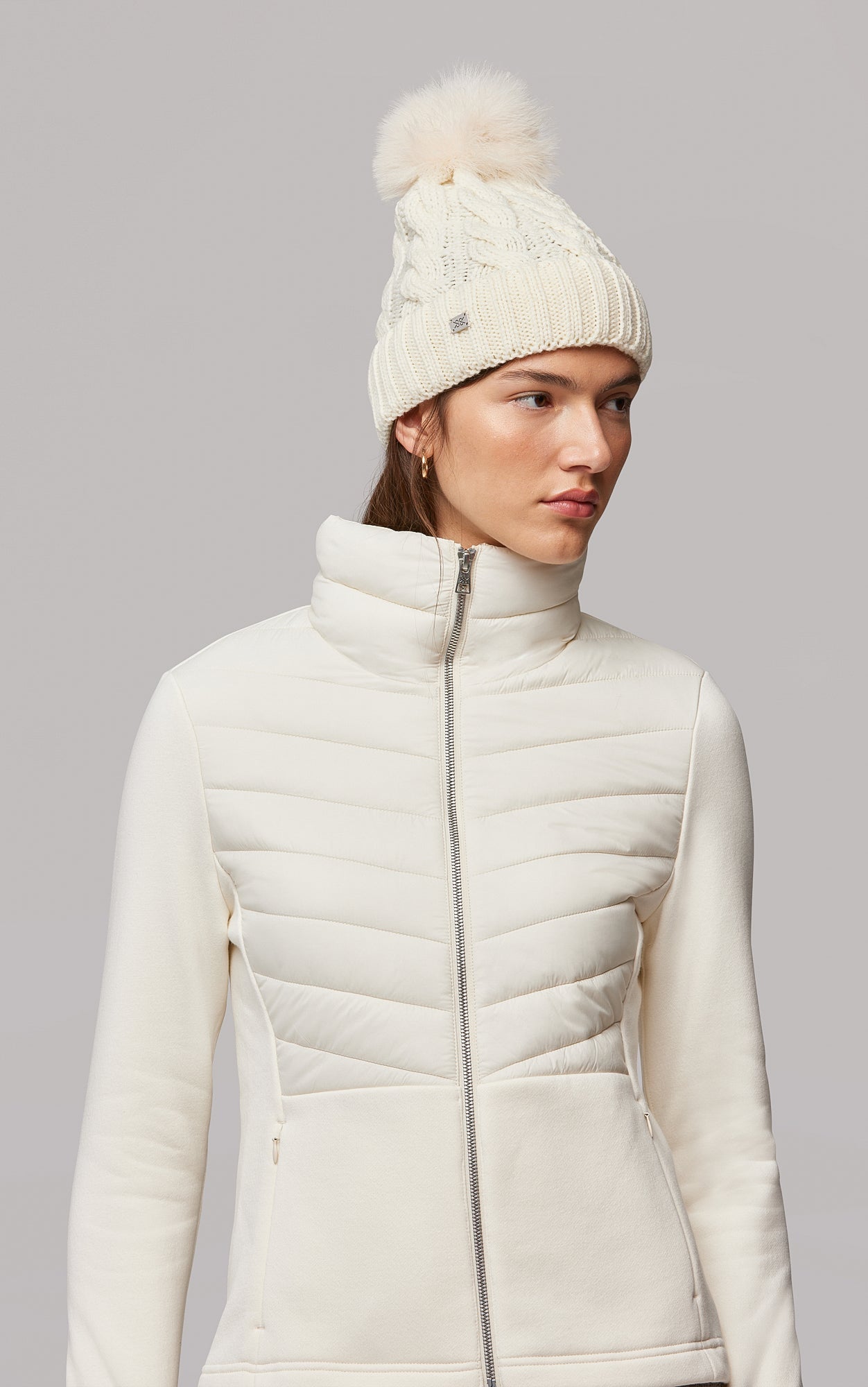 SOIA&KYO AMALIE TN - cable-knit hat with matching removable pompom - Boutique Bubbles