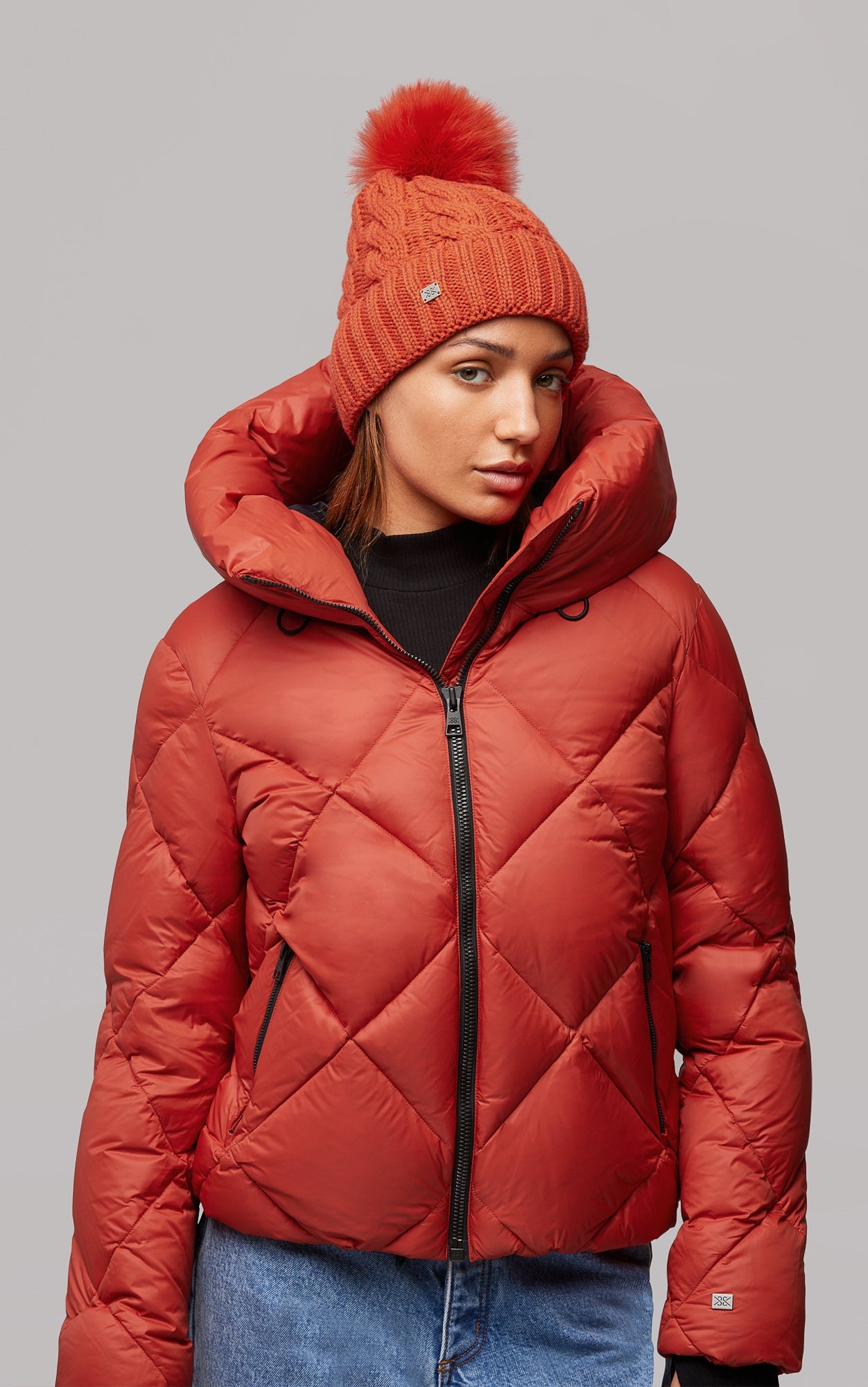 SOIA&KYO AMALIE TN - cable-knit hat with matching removable pompom - Boutique Bubbles