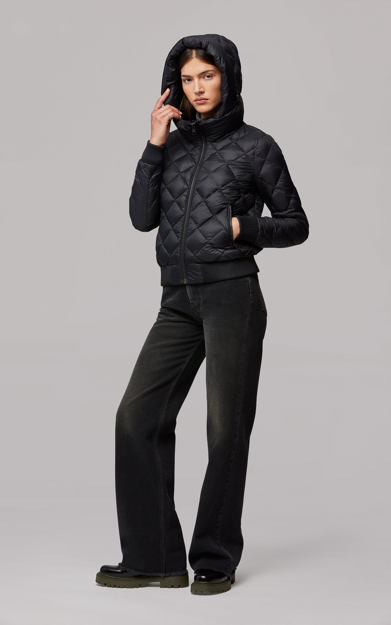 SOIA&KYO SENNA - lightweight down bomber jacket with diamond quilting - Boutique Bubbles
