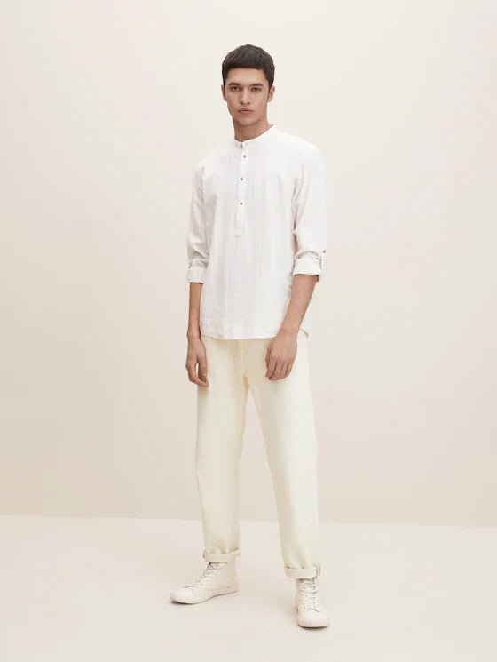 TOM TAILOR - Men Relaxed Cotton Linen Tunic - Boutique Bubbles