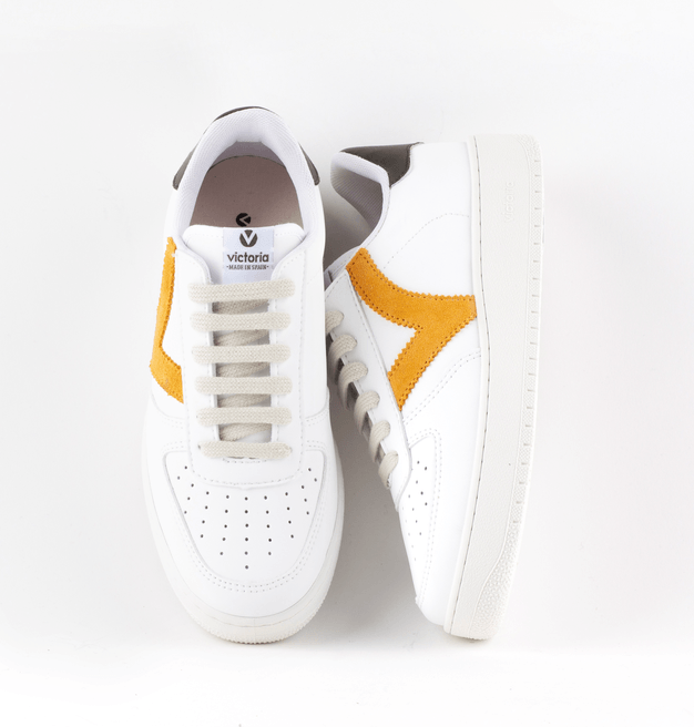 VICTORIA MADRID SYNTHETIC EFFECT CONTRAST LEATHER TRAINER - Boutique Bubbles