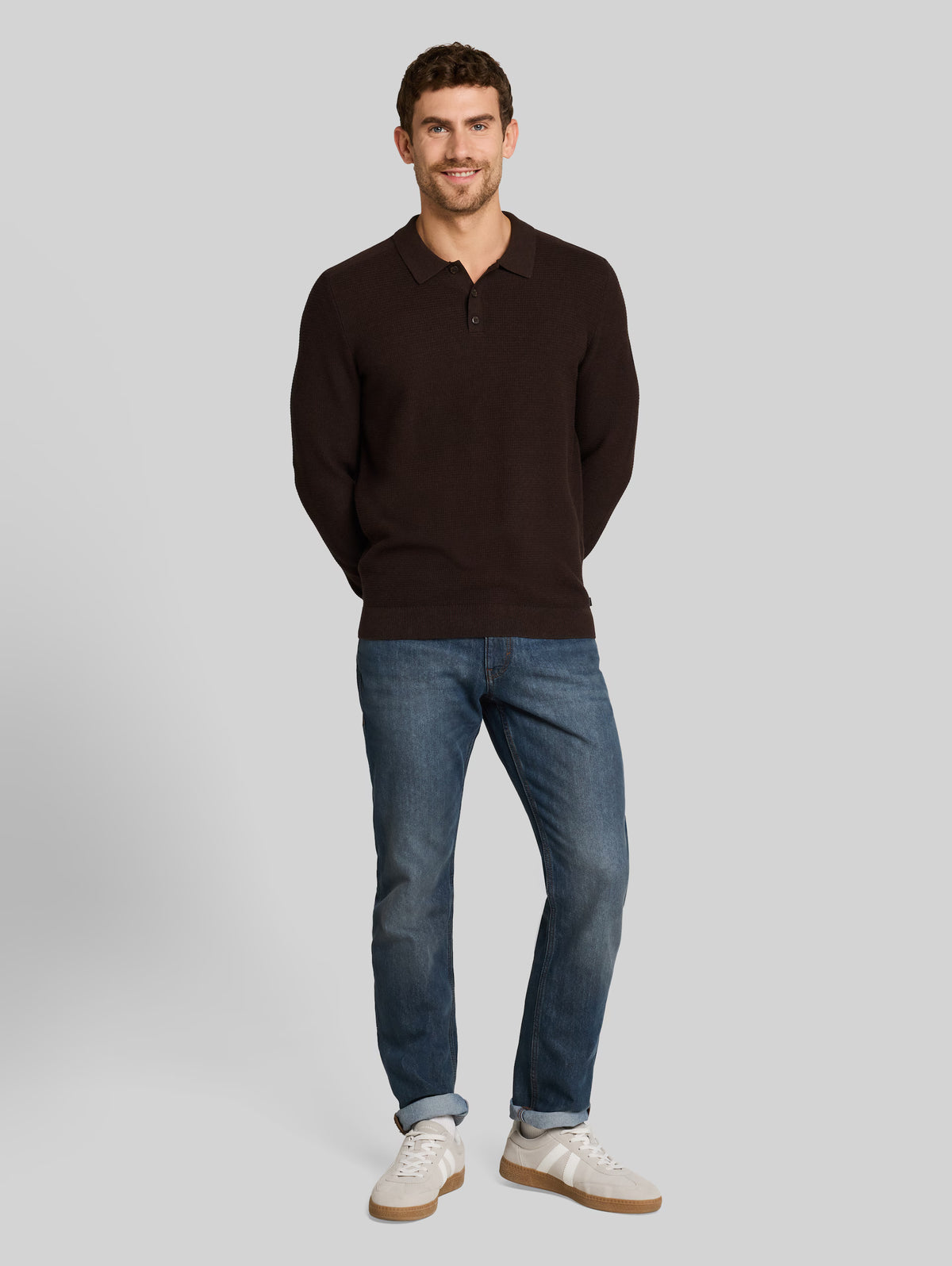 TOM TAILOR - Knitted jumper with polo collar - 1052207
