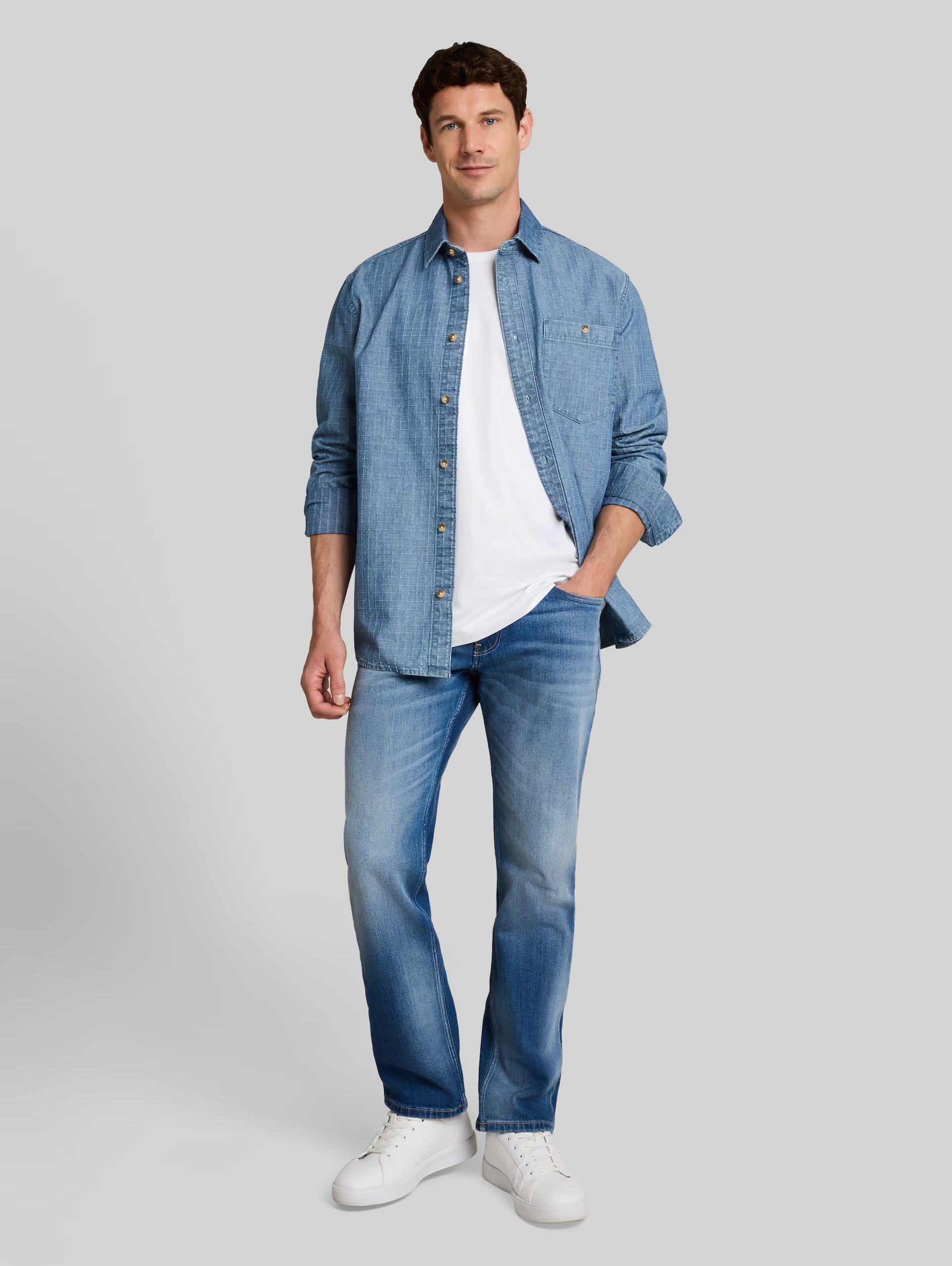 TOM TAILOR - Men fitted mercericed t-shirt - 1052677