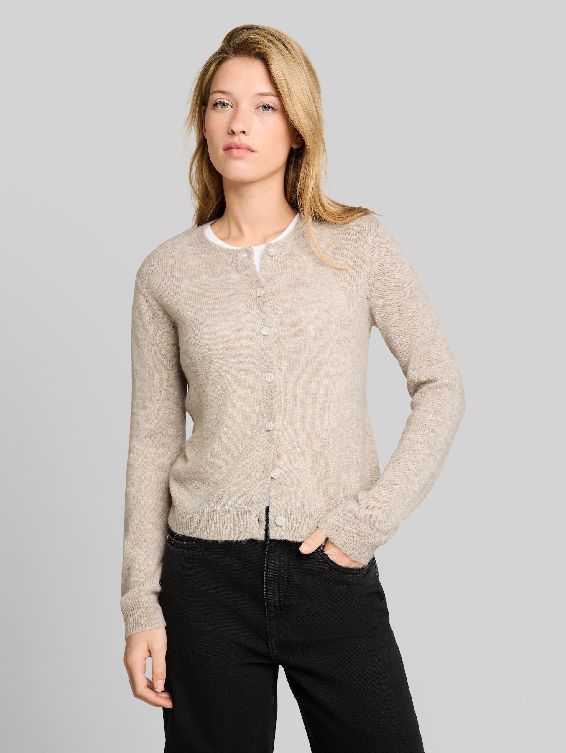 TOM TAILOR - Knit soft crew neck cardigan - 1053480