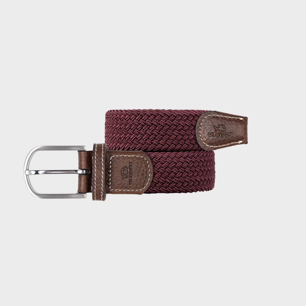 Braided elastic belt - Burgundy