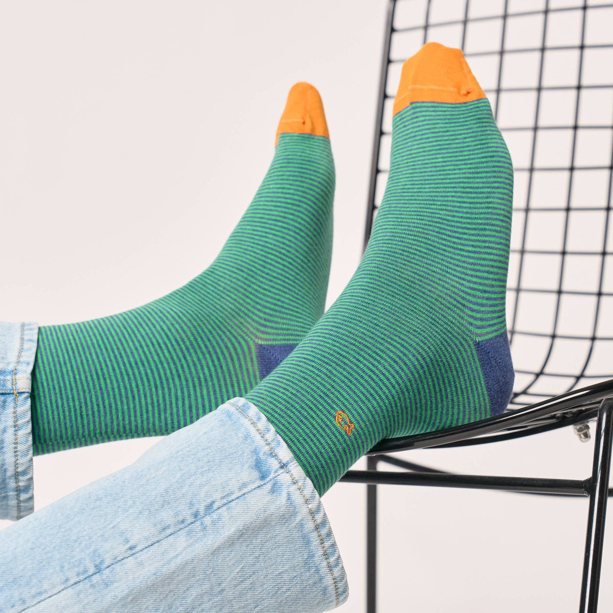 Combed cotton striped socks - Garden Party