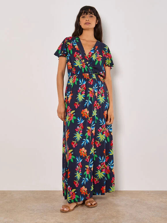 APRICOT - Graphic Tropical Wrap Dress - 965164