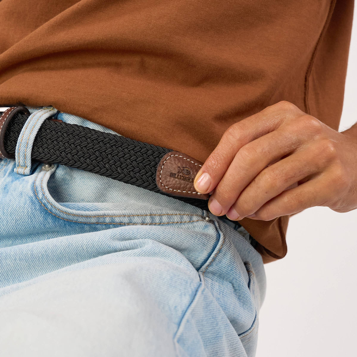 Elastic braided belt - Licorice black