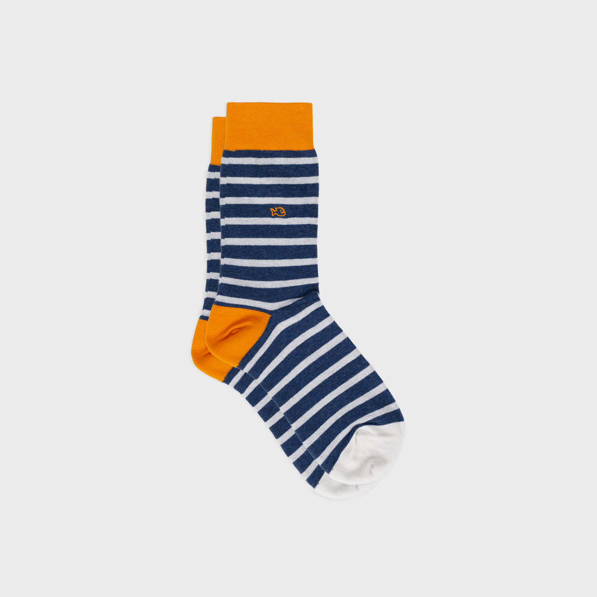 Combed cotton socks with wide stripes