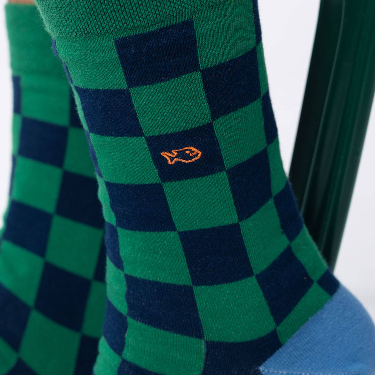 Combed cotton checkered socks - Baku