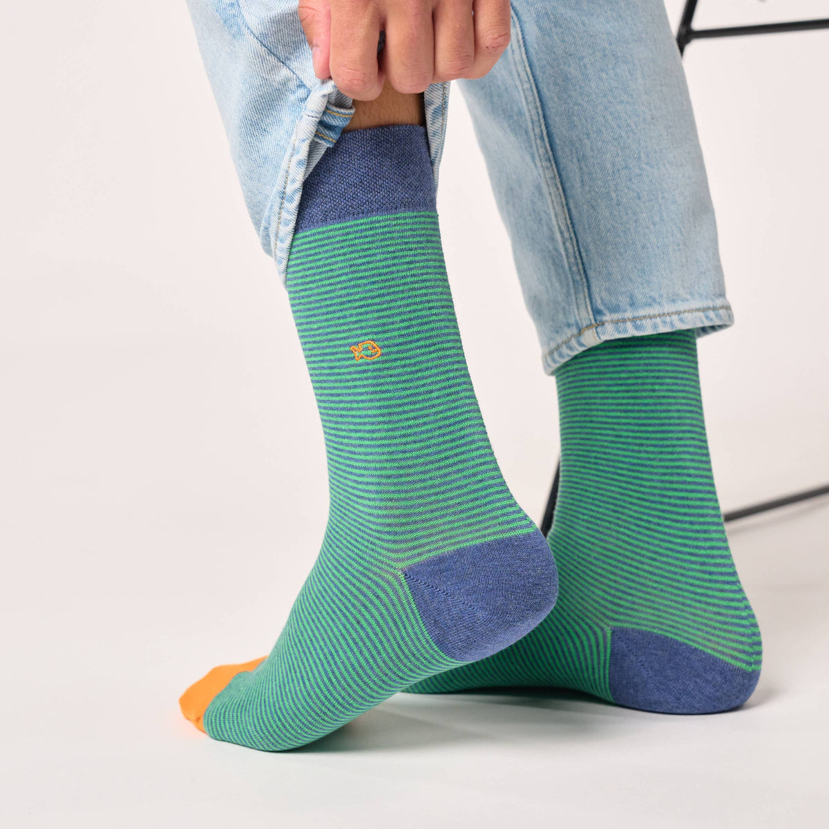 Combed cotton striped socks - Garden Party