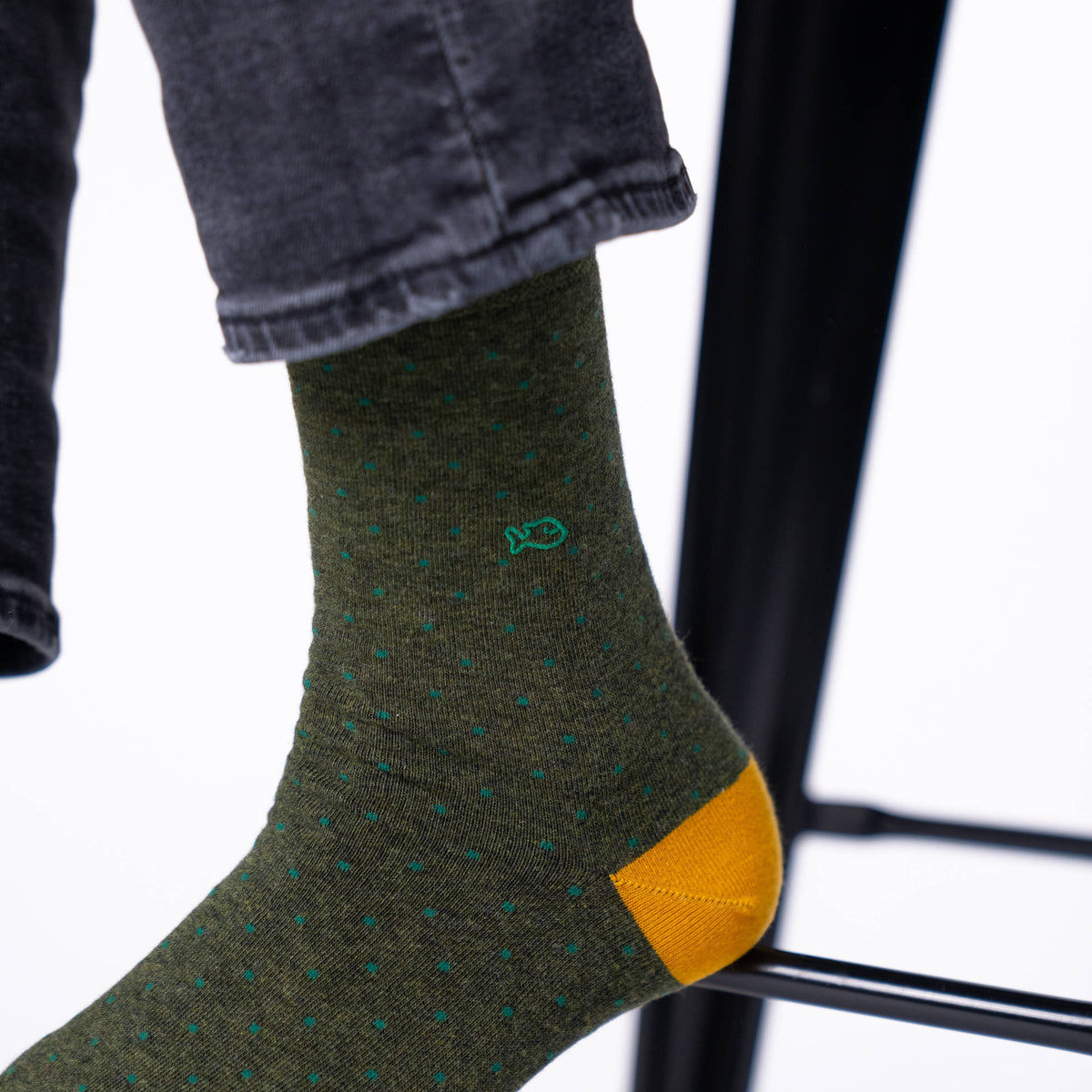 Combed cotton socks - Square khaki