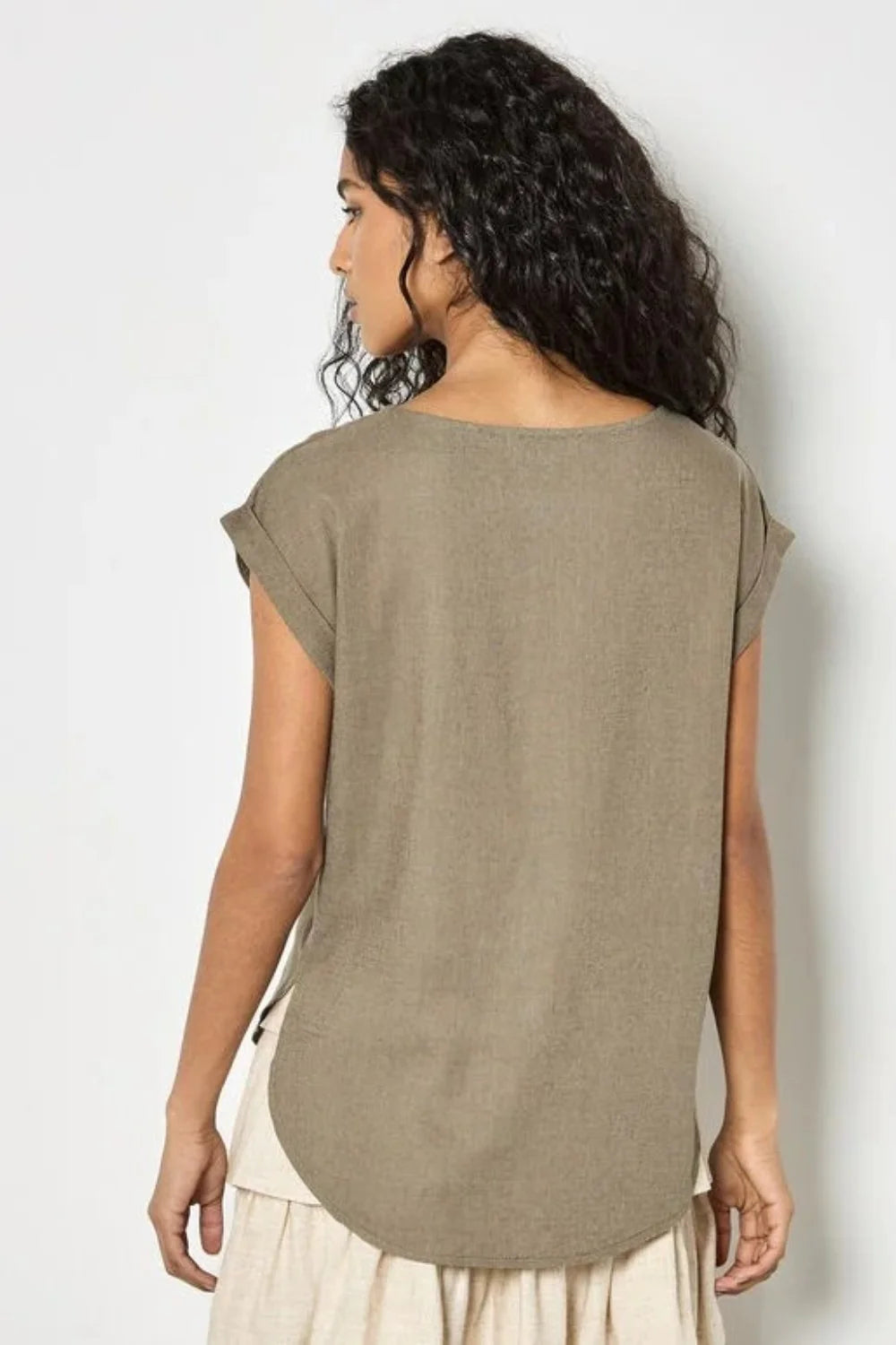 APRICOT - Crochet Pocket Turn Up T-Shirt - X190225