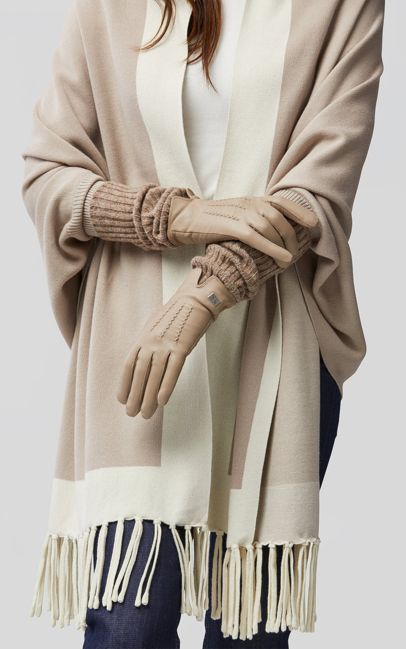 SOIA&KYO CARMEL-N - gants en cuir avec doublure en tricot