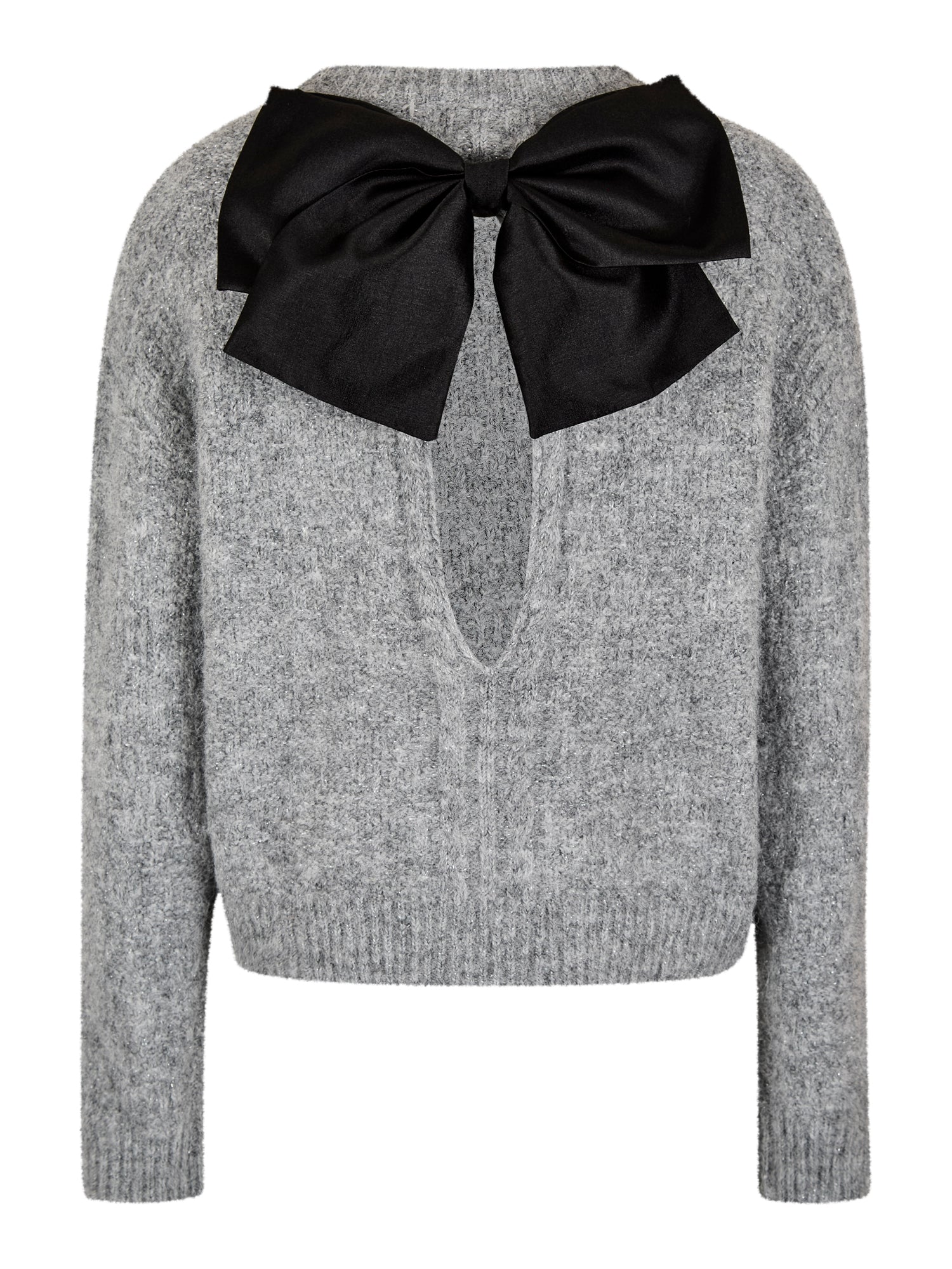 APRICOT - Apricot Bow Back Lurex Fuzzy Jumper - X120901 - Boutique Bubbles