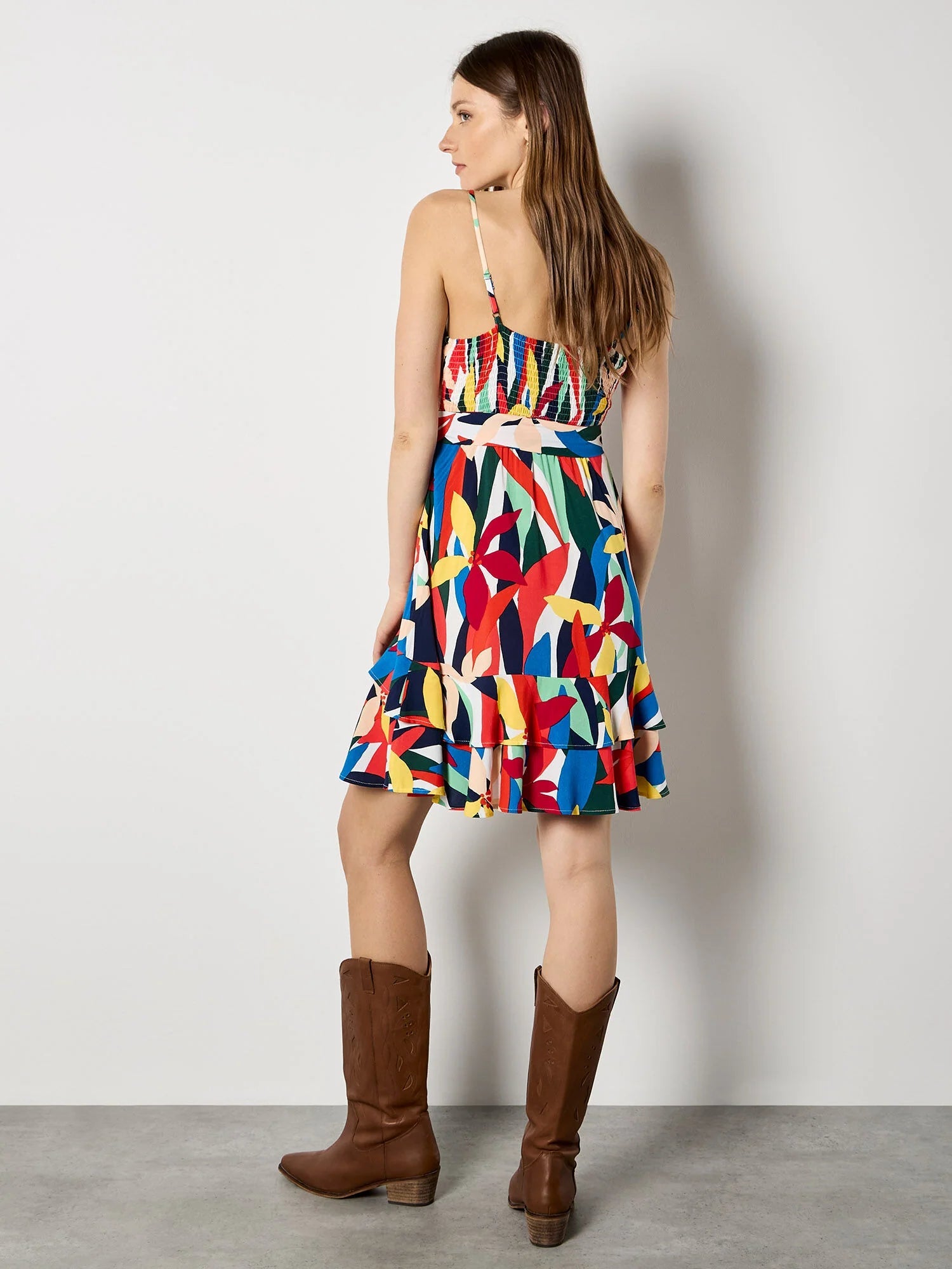 APRICOT - Colour Block Layered Cami Dress - X190713 - Boutique Bubbles