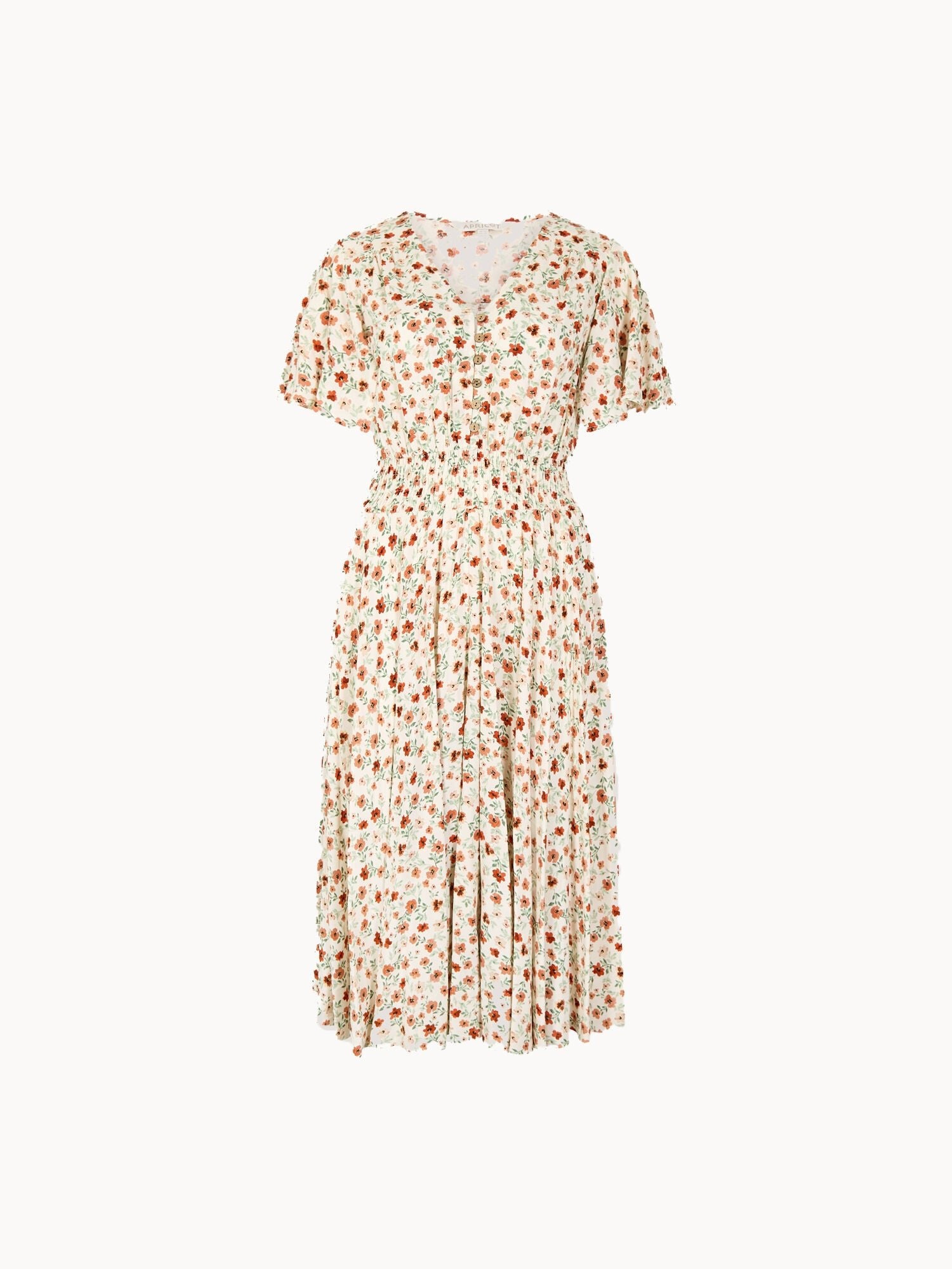 APRICOT - Ditsy Floral Midi Dress - X182688 - Boutique Bubbles