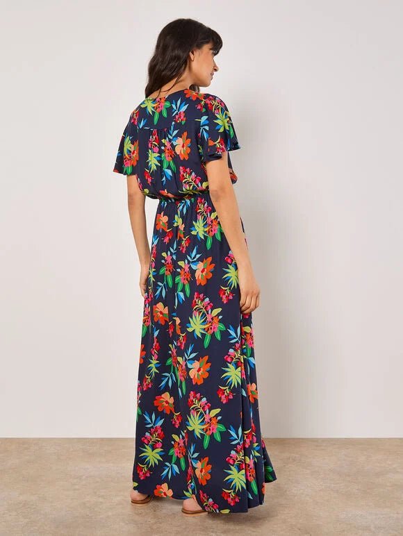 APRICOT - Graphic Tropical Wrap Dress - 965164 - Boutique Bubbles
