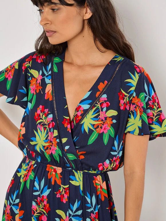 APRICOT - Graphic Tropical Wrap Dress - 965164 - Boutique Bubbles