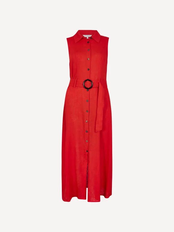 APRICOT - Linen Blend Shirt Midi Dress - X197880 - Boutique Bubbles